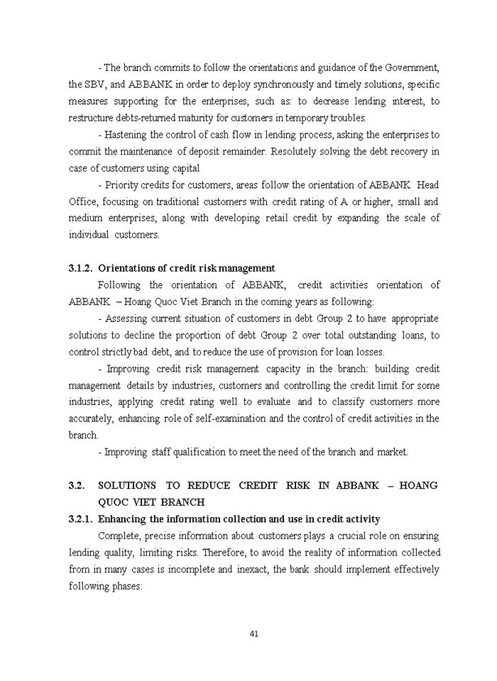 image for page Tiếng anh SOLUTIONS TO REDUCE CREDIT RISK IN AN BINH COMMERCIAL JOINT STOCK BANK HOANG QUOC VIET BRANCH