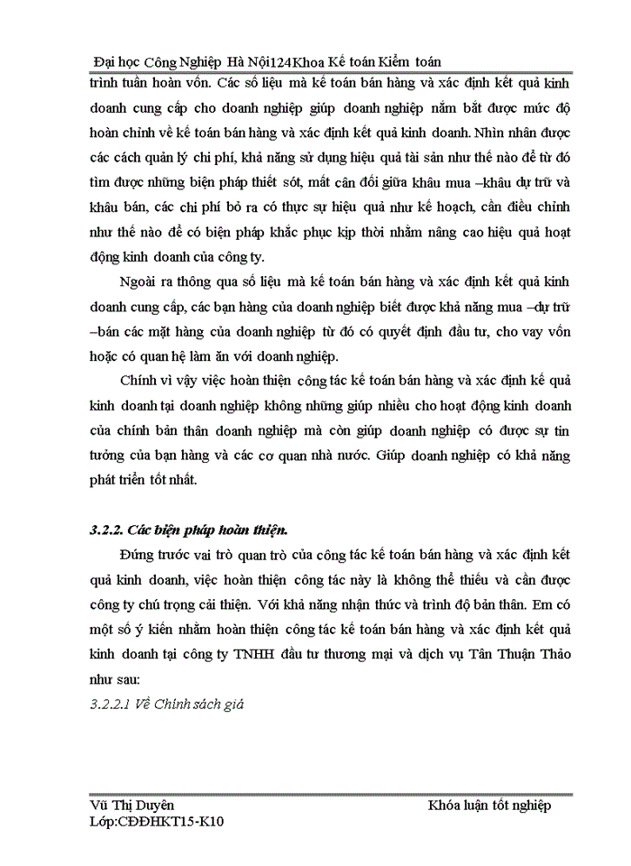 image for page Hoàn thiện công tác kế toán bán hàng và xác định kết quả kinh doanh tại Công ty Trách nhiệm hữu hạn Đầu tư thương mại và dịch vụ Tân Thuận Thảo
