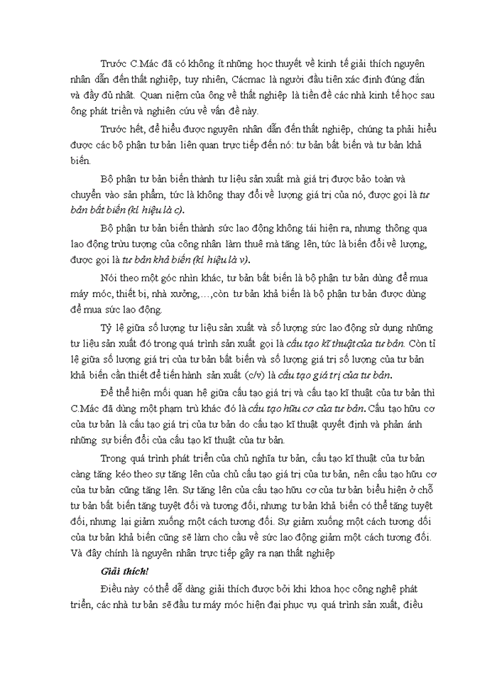 image for page Triết mác Lý luận chủ nghĩa Mac-Lenin về thất nghiệp