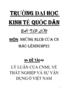 Triết mác LÝ LUẬN CỦA CNML VỀ THẤT NGHIỆP VÀ SỰ VẬN DỤNG Ở VIỆT NAM
