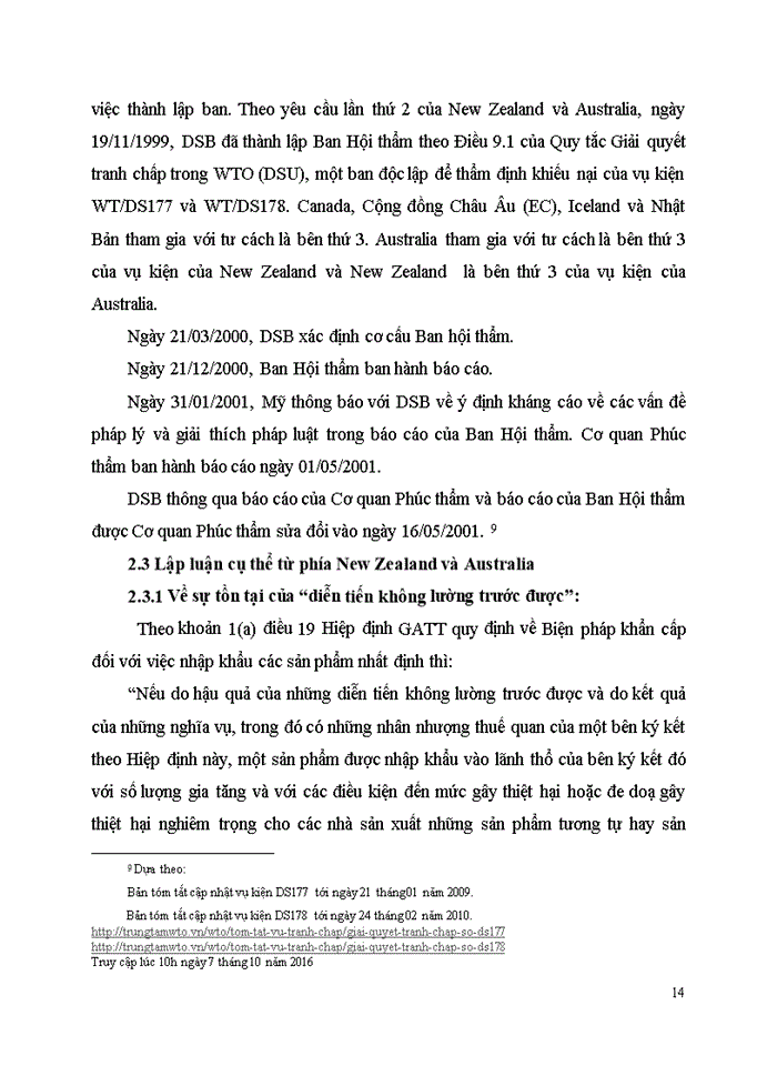 image for page Khái quát về tự vệ thương mại trong WTO và quá trình điều tra áp dụng biện pháp tự vệ đối với mặt hàng thịt cừu non tươi sống nhập khẩu từ New Zealand và Australia của Hoa Kỳ