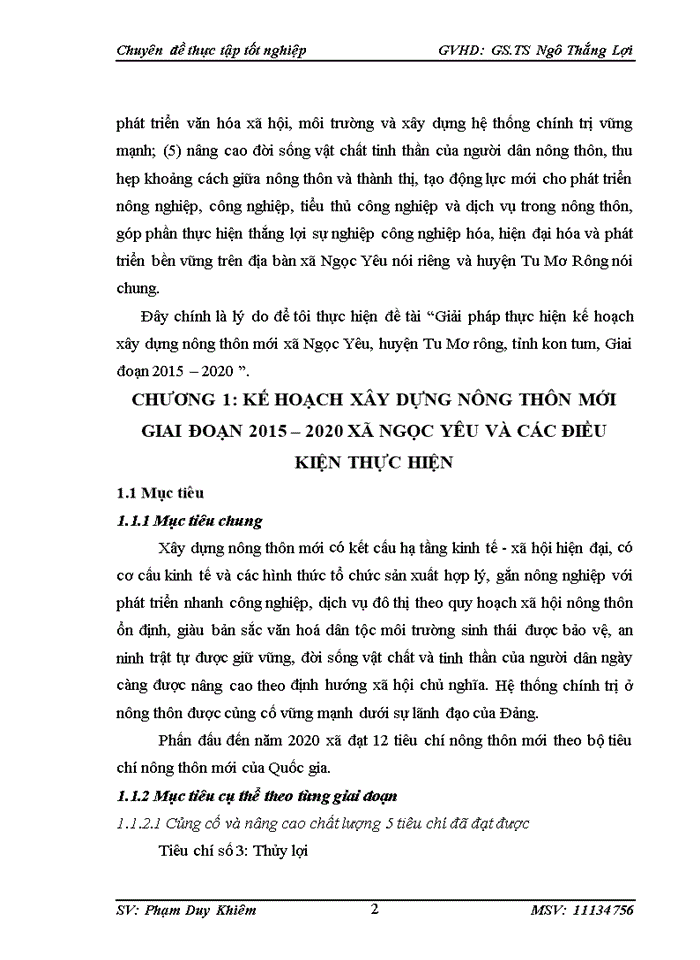 image for page Giải pháp thực hiện kế hoạch xây dựng nông thôn mới xã Ngọc Yêu huyện Tu Mơ rông tỉnh kon tum Giai đoạn 2015 2020