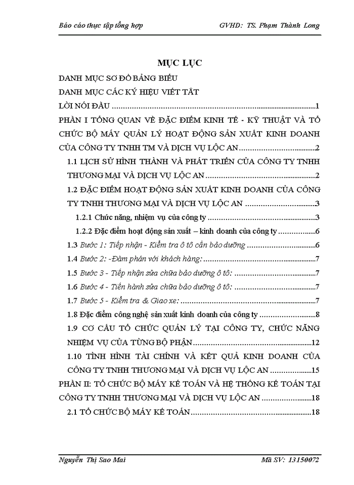 image for page Báo cáo tại Công ty Trách nhiệm hữu hạn Thương Mại Và Dịch Vụ Lộc An