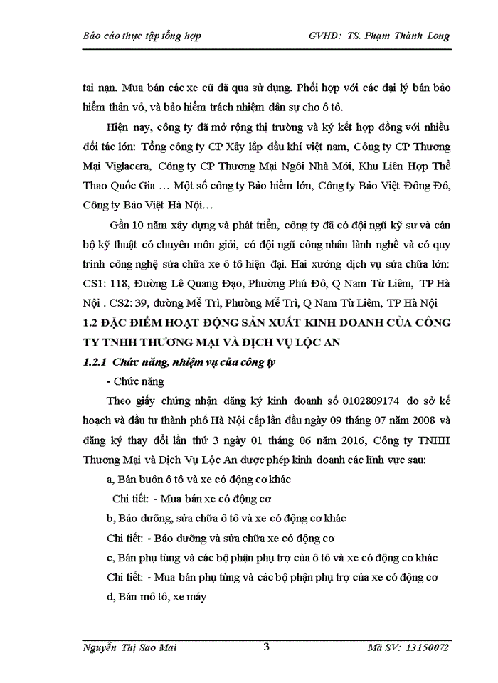 image for page Báo cáo tại Công ty Trách nhiệm hữu hạn Thương Mại Và Dịch Vụ Lộc An