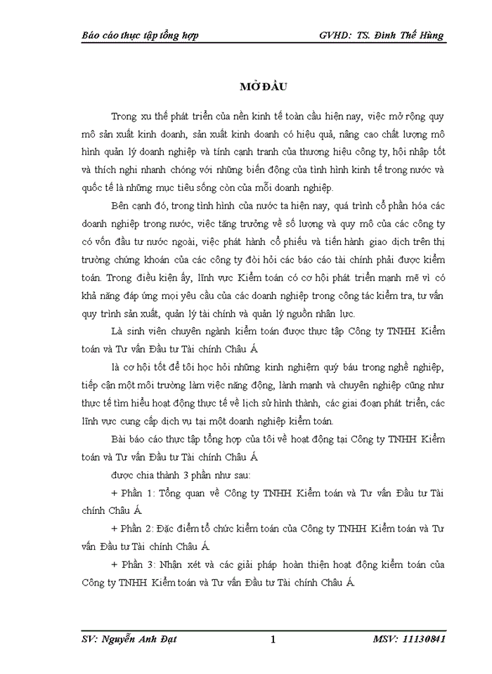 image for page Báo cáo tại Công ty Trách nhiệm hữu hạn Kiểm toán và Tư vấn Đầu tư Tài chính Châu Á