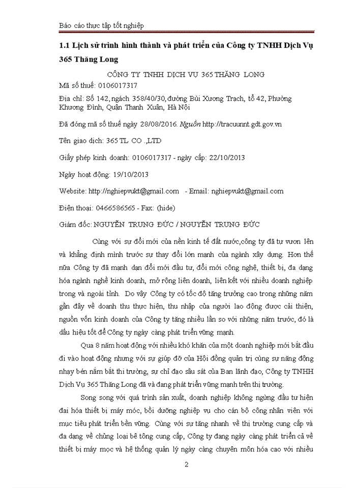 image for page Báo cáo tại CÔNG TY Trách nhiệm hữu hạn DỊCH VỤ 365 THĂNG LONG