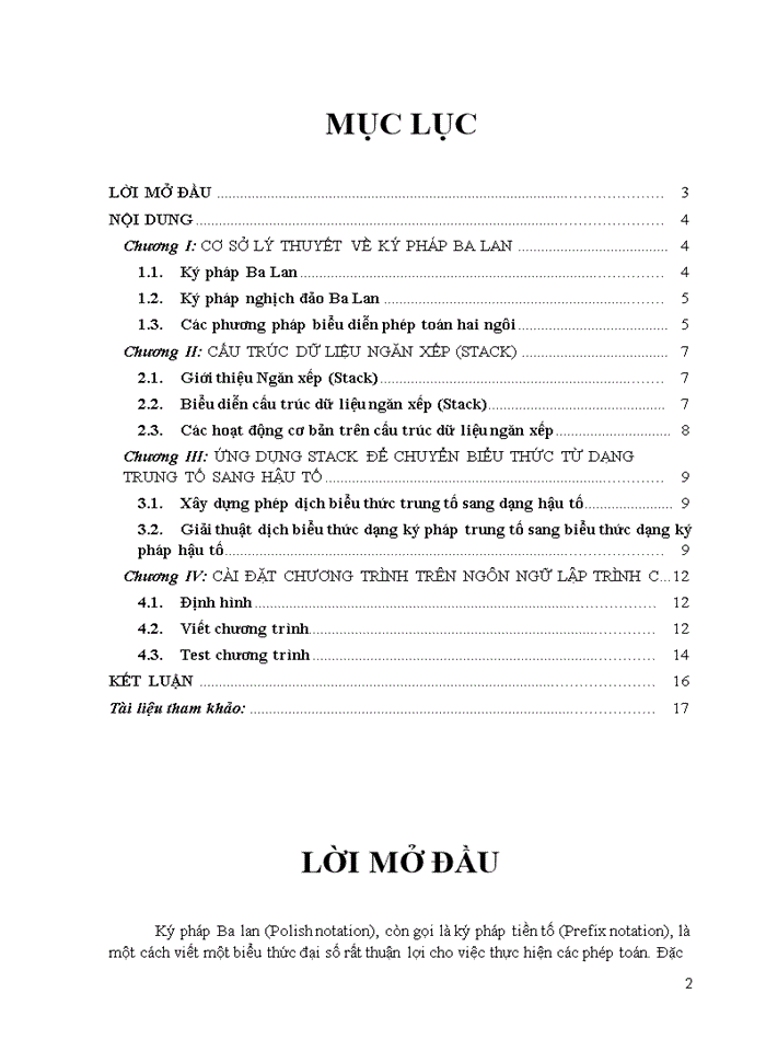 image for page Nghiên cứu cài đặt chương trình chuyển một biểu thức ở dạng trung tố sang dạng ký pháp hậu tố Ký pháp đảo Ba Lan