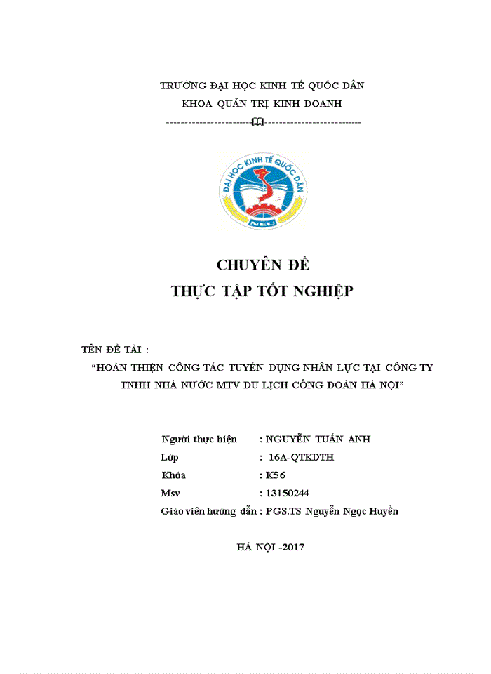 image for page HOÀN THIỆN CÔNG TÁC TUYỂN DỤNG NHÂN LỰC TẠI CÔNG TY Trách nhiệm hữu hạn NHÀ NƯỚC MTV DU LỊCH CÔNG ĐOÀN HÀ NỘI