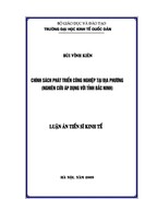 ThS Chính sách phát triển công nghiệp tại địa phương