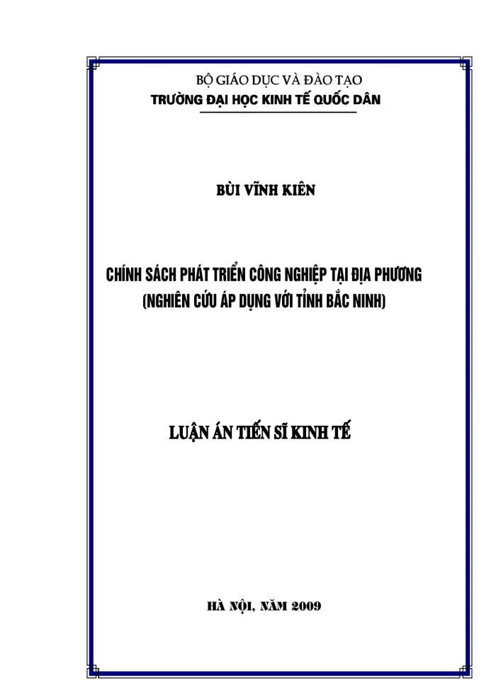 ThS Chính sách phát triển công nghiệp tại địa phương