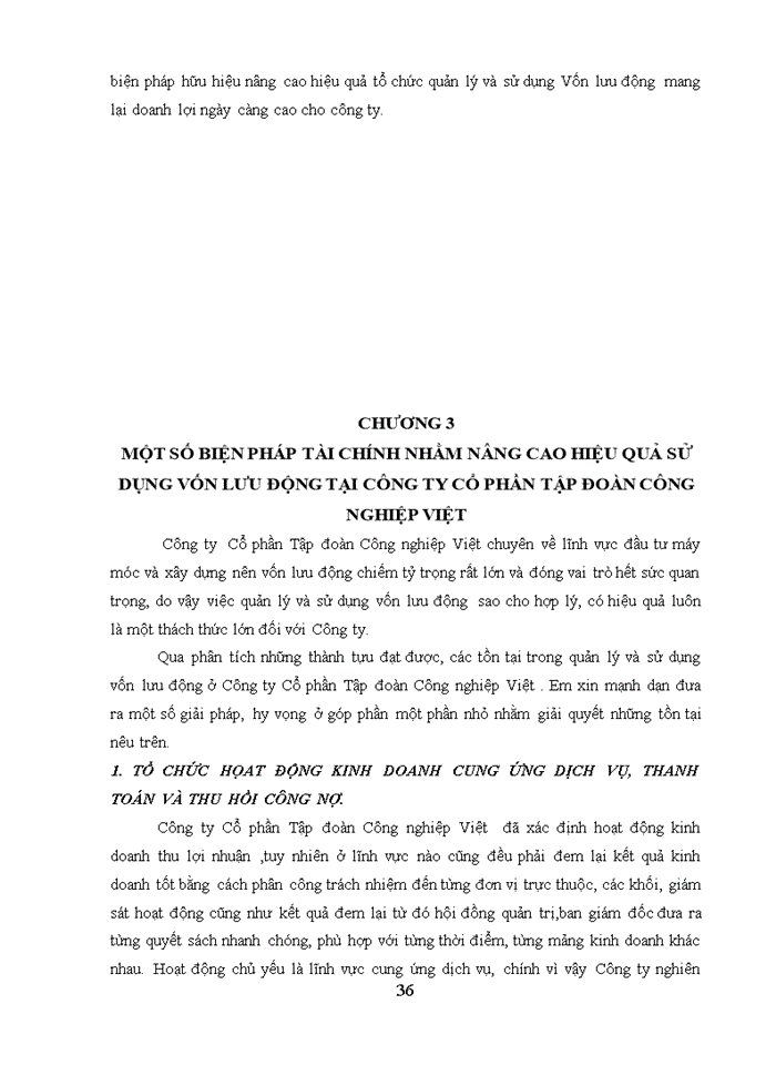 image for page Nâng cao hiệu quả sử dụng vốn lưu động tại Công ty cổ phần Tập đoàn Công Nghiệp Việt