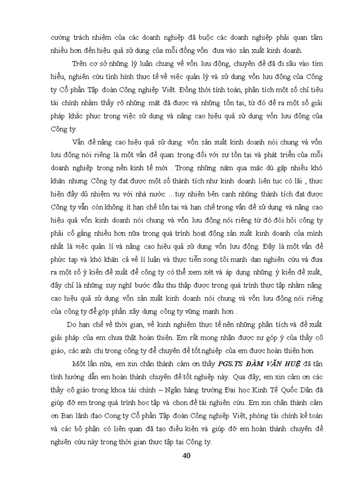 image for page Nâng cao hiệu quả sử dụng vốn lưu động tại Công ty cổ phần Tập đoàn Công Nghiệp Việt