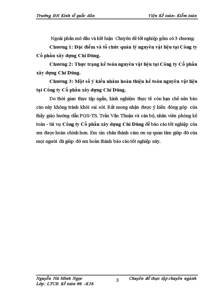 image for page Hoàn thiện kế toán nguyên vật liệu tại Công ty Cổ phần xây dựng Chí Dũng