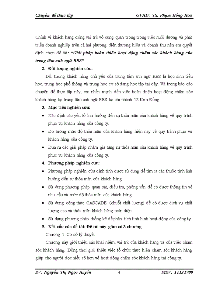 image for page Giải pháp hoàn thiện hoạt động chăm sóc khách hàng của trung tâm anh ngữ RES