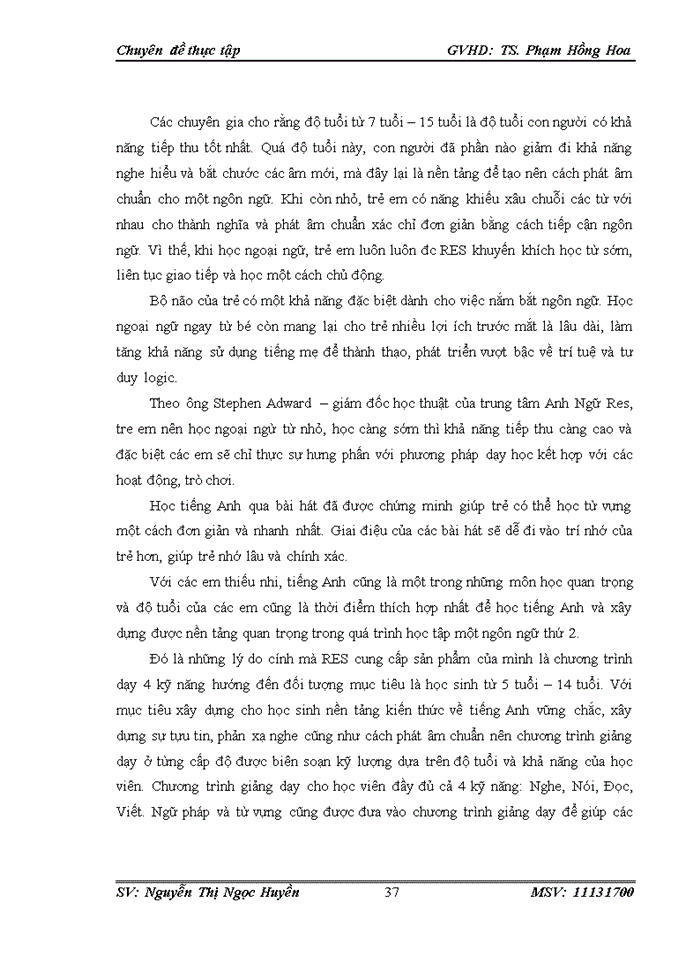 image for page Giải pháp hoàn thiện hoạt động chăm sóc khách hàng của trung tâm anh ngữ RES