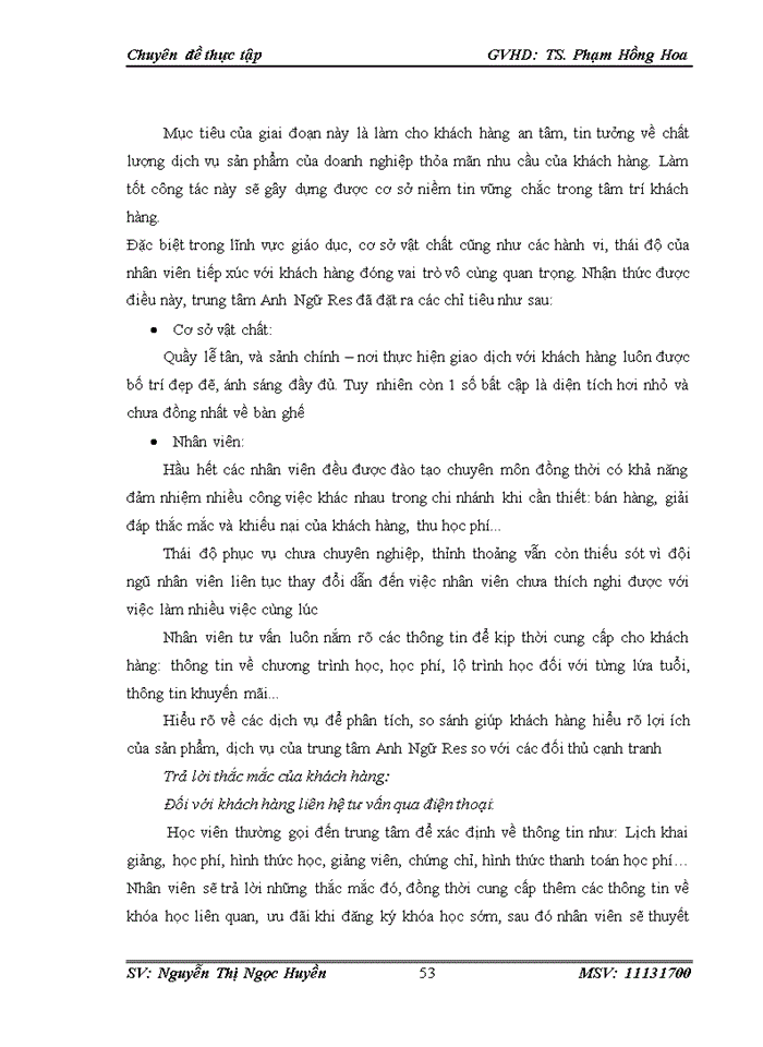 image for page Giải pháp hoàn thiện hoạt động chăm sóc khách hàng của trung tâm anh ngữ RES