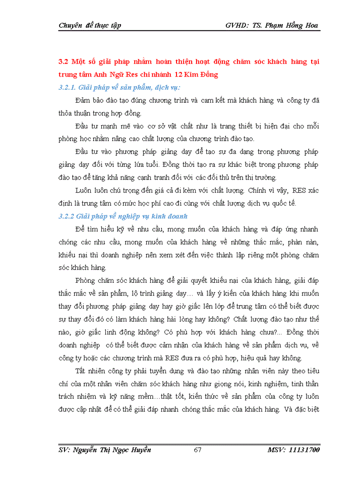 image for page Giải pháp hoàn thiện hoạt động chăm sóc khách hàng của trung tâm anh ngữ RES