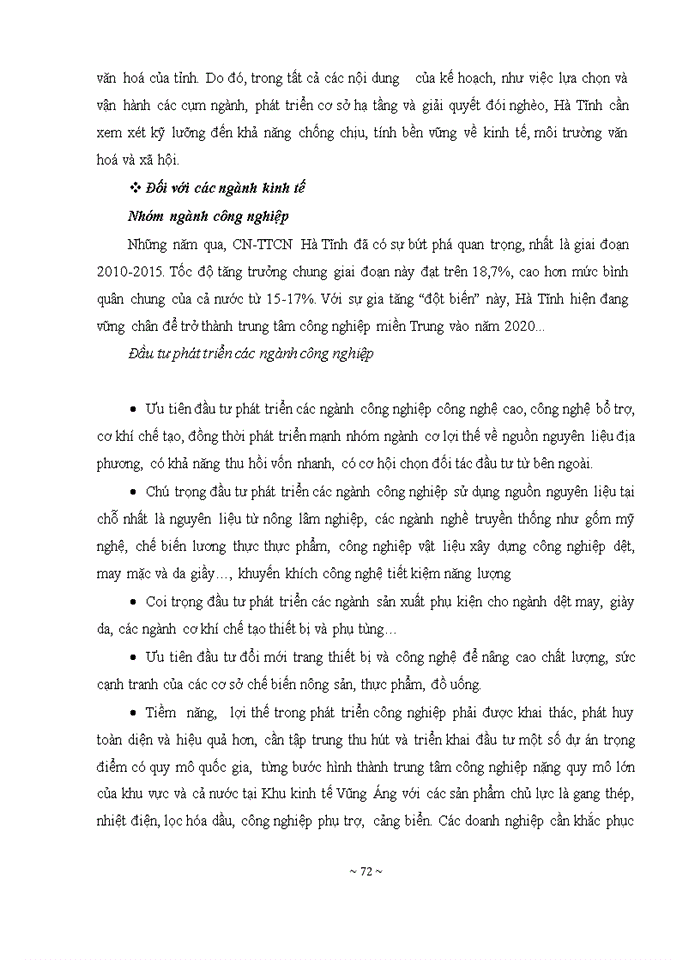image for page ĐỊNH HƯỚNG VÀ GIẢI PHÁP ĐẦU TƯ PHÁT TRIỂN KINH TẾ TRÊN ĐỊA BÀN TỈNH HÀ TĨNH ĐẾN NĂM 2020