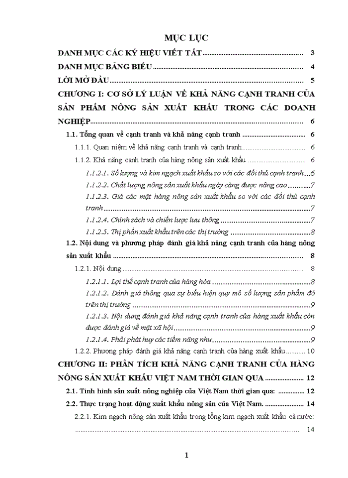NÂNG CAO KHẢ NĂNG CẠNH TRANH CỦA HÀNG NÔNG SẢN VIỆT NAM XUẤT KHẨU