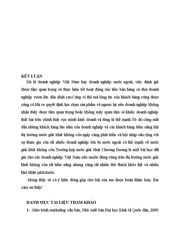 image for page ĐỀ ÁN Hoạt động xúc tiến bán hàng của các doanh nghiệp sản xuất và kinh doanh nước giải khát Việt Nam
