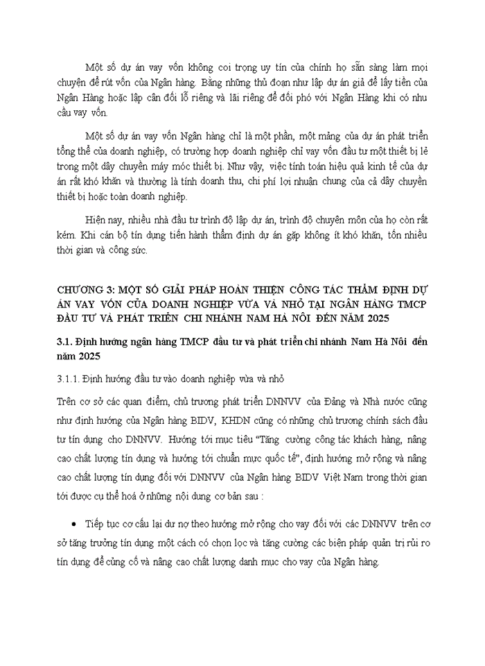 image for page HOÀN THIỆN CÔNG TÁC THẨM ĐỊNH DỰ ÁN ĐẦU TƯ VAY VỐN CỦA CÁC DOANH NGHIỆP VỪA VÀ NHỎ TẠI NGÂN HÀNG Thương mại Cổ phần ĐẦU TƯ VÀ PHÁT TRIỂN CHI NHÁNH NAM HÀ NÔI