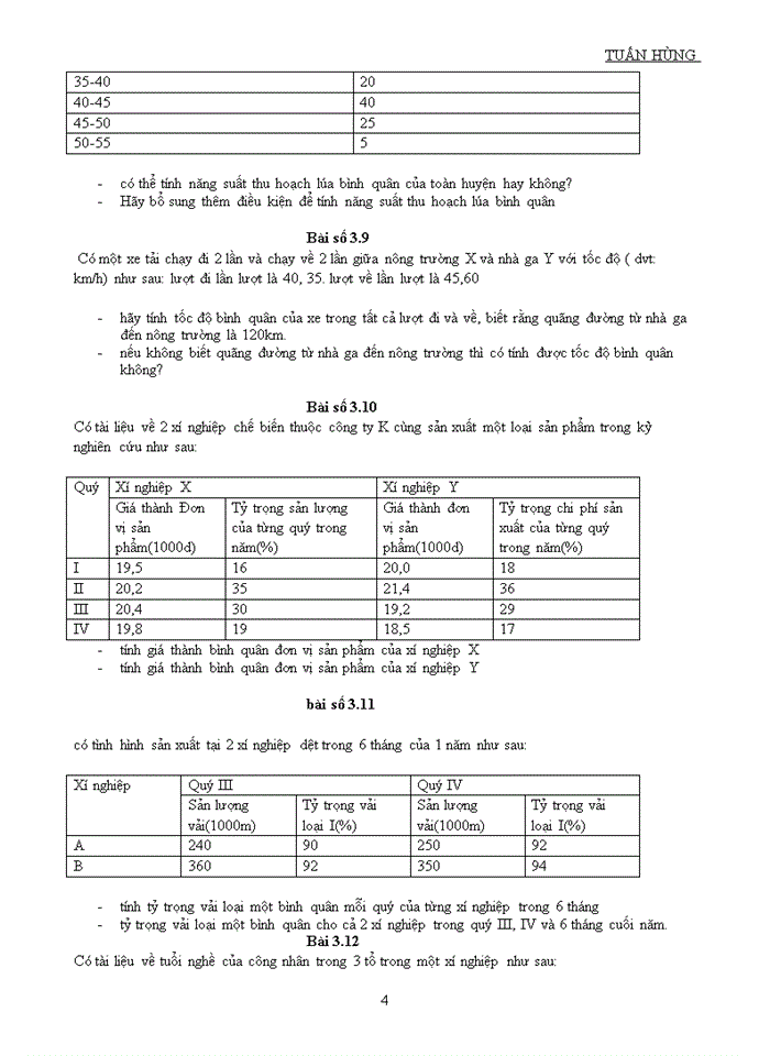 image for page BÀI TẬP VÀ ĐÁP ÁN NGUYÊN LÝ THỐNG KÊ