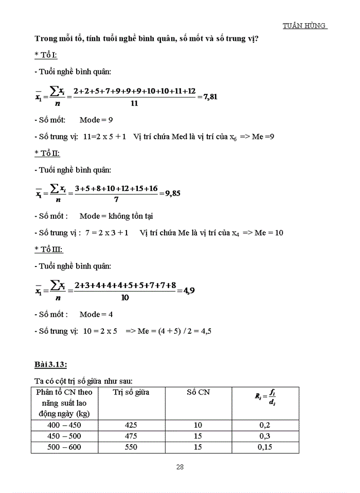 image for page BÀI TẬP VÀ ĐÁP ÁN NGUYÊN LÝ THỐNG KÊ