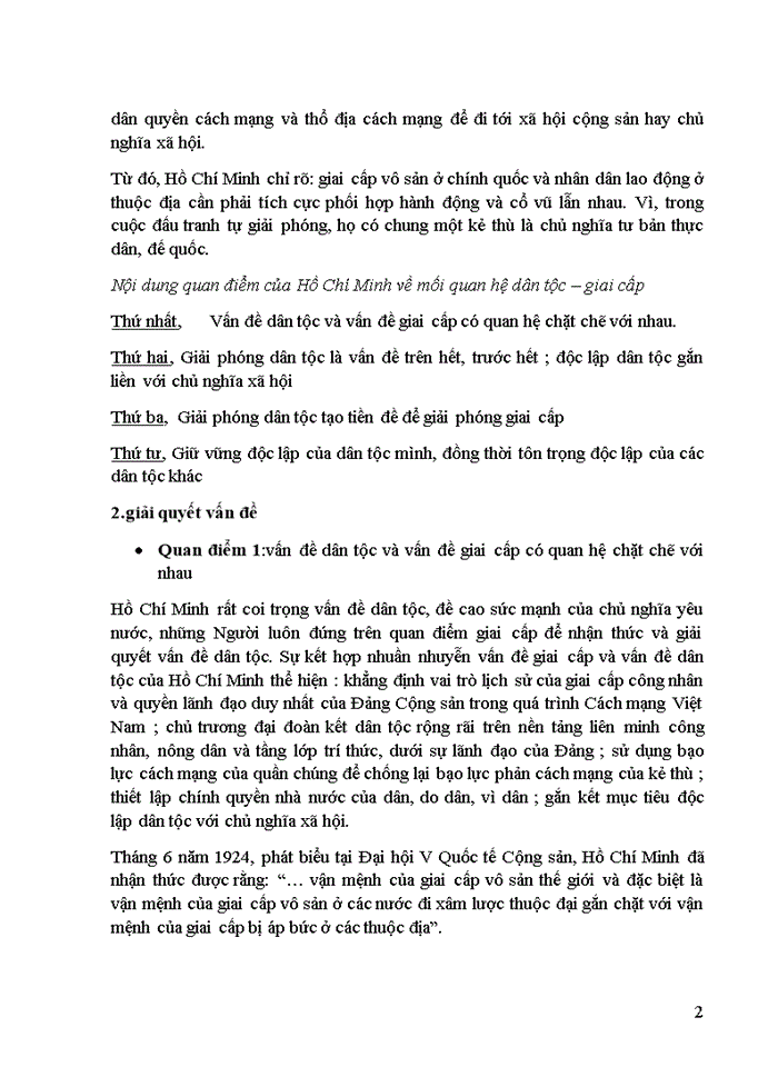 image for page Phân tích quan điểm của Hồ Chí Minh về mối quan hệ giữa giai cấp và dân tộc Liên hệ thực tiễn với Việt Nam hiện nay