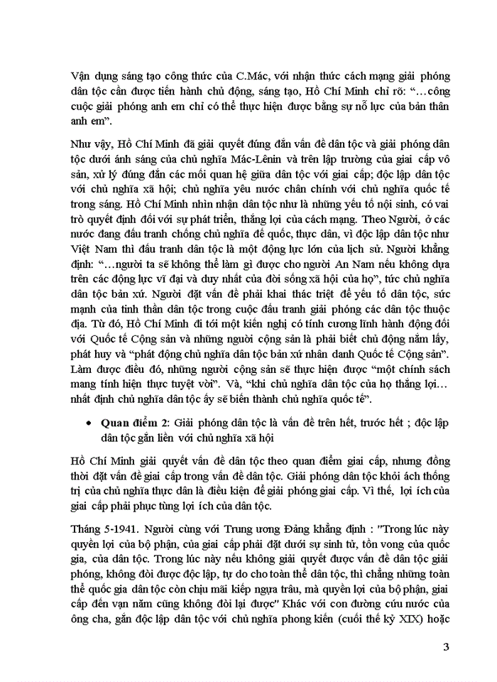 image for page Phân tích quan điểm của Hồ Chí Minh về mối quan hệ giữa giai cấp và dân tộc Liên hệ thực tiễn với Việt Nam hiện nay
