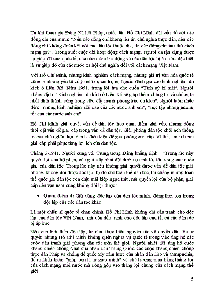 image for page Phân tích quan điểm của Hồ Chí Minh về mối quan hệ giữa giai cấp và dân tộc Liên hệ thực tiễn với Việt Nam hiện nay