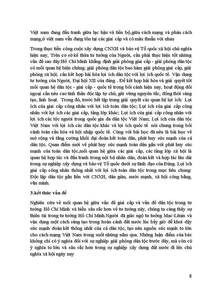 image for page Phân tích quan điểm của Hồ Chí Minh về mối quan hệ giữa giai cấp và dân tộc Liên hệ thực tiễn với Việt Nam hiện nay