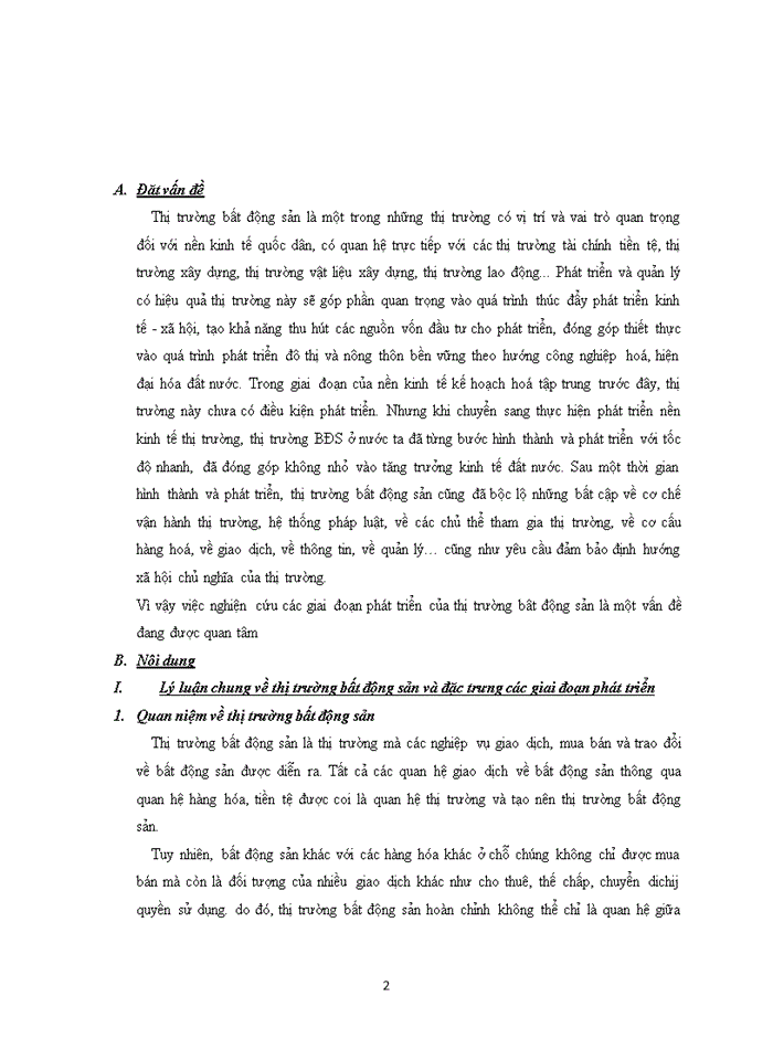 image for page Lý luận chung về thị trường bất động sản và đặc trưng các giai đoạn phát triển