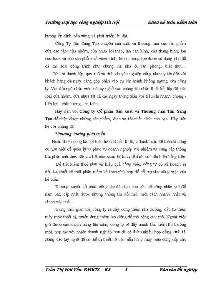 image for page Thực Trạng Kế Toán Các Phần Hành Chủ Yếu Của Công Ty Cổ Phần Sản Xuất Và Thương Mại Tân Sáng Tạo