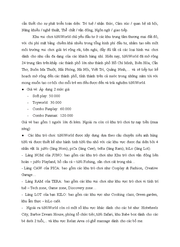 image for page Phân tích các yêu tố ảnh hưởng đến lựa chọn dịch vụ vui chơi giáo trí trẻ em tại tiNiWorld của các bậc phụ huynh