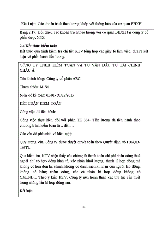 image for page Hoàn thiện quy trình kiểm toán chu trình tiền lương và nhân viên trong kiểm toán BCTC do Công ty Trách nhiệm hữu hạn Kiểm toán và Tư vấn đầu tư Tài chính Châu Á