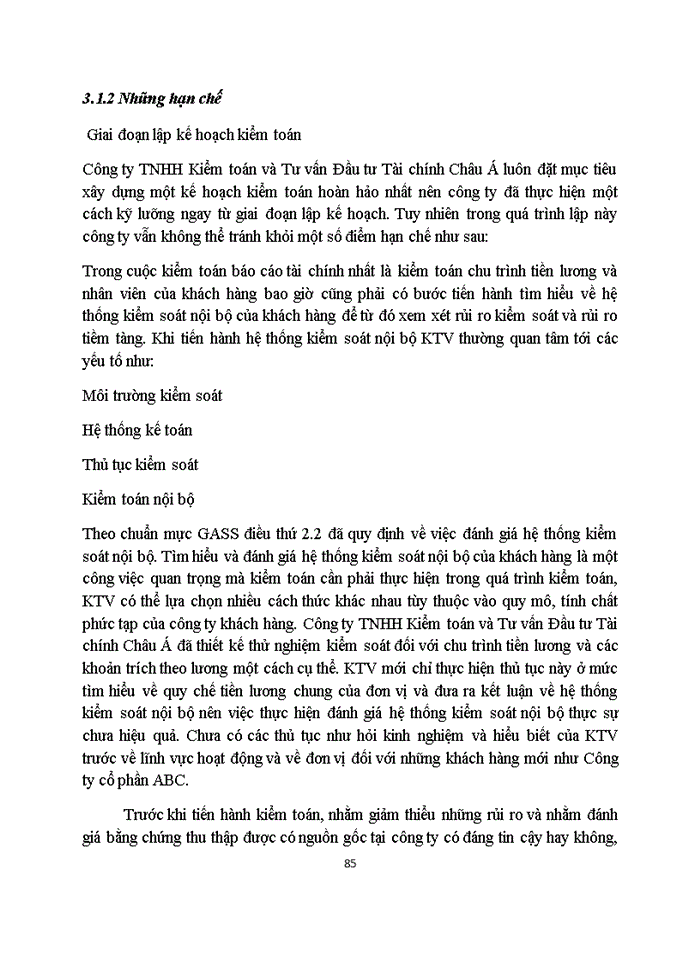 image for page Hoàn thiện quy trình kiểm toán chu trình tiền lương và nhân viên trong kiểm toán BCTC do Công ty Trách nhiệm hữu hạn Kiểm toán và Tư vấn đầu tư Tài chính Châu Á