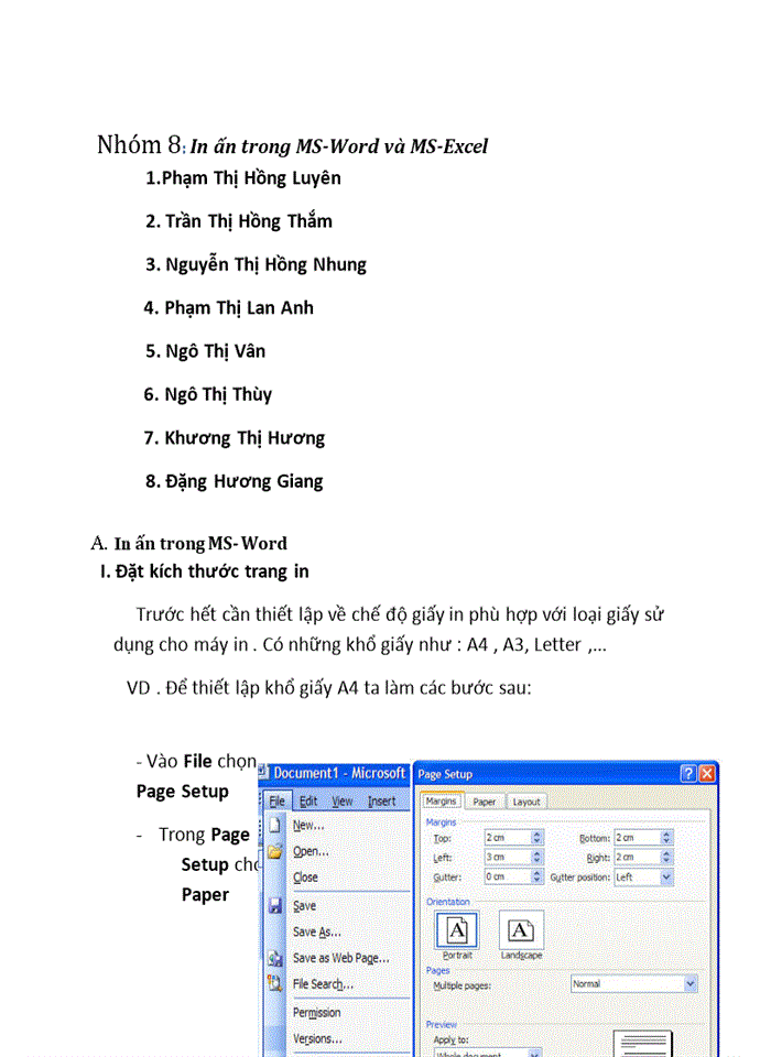 image for page In ấn trong MS-Word và MS-Excel