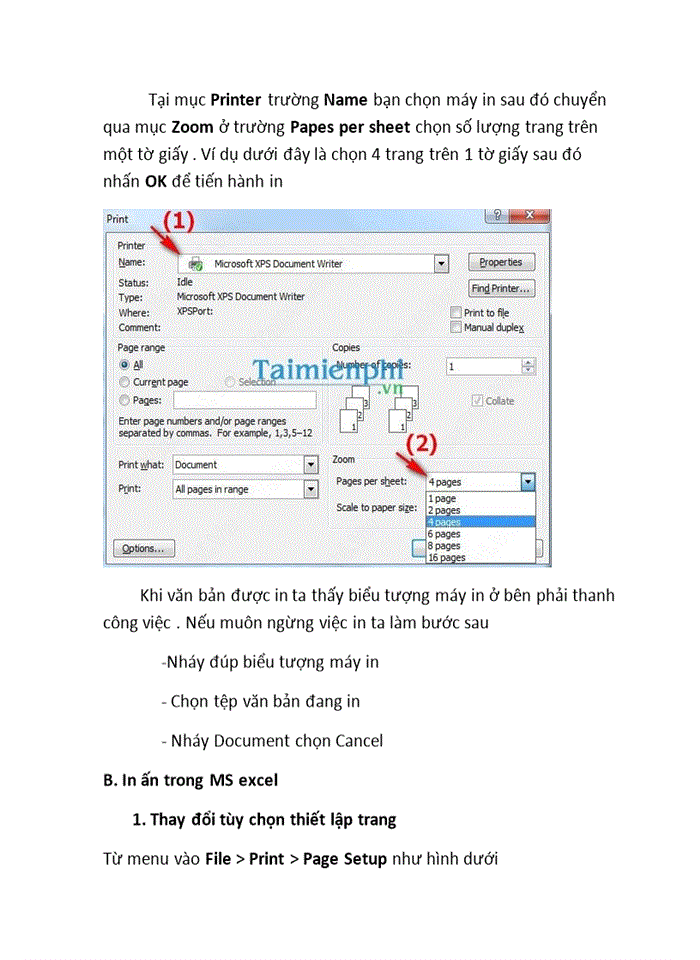 image for page In ấn trong MS-Word và MS-Excel