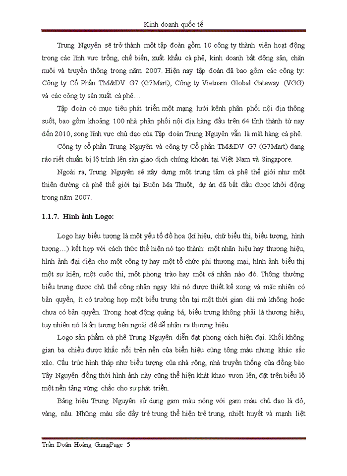 image for page Chiến lược kinh doanh quốc tế của cà phê trung nguyên