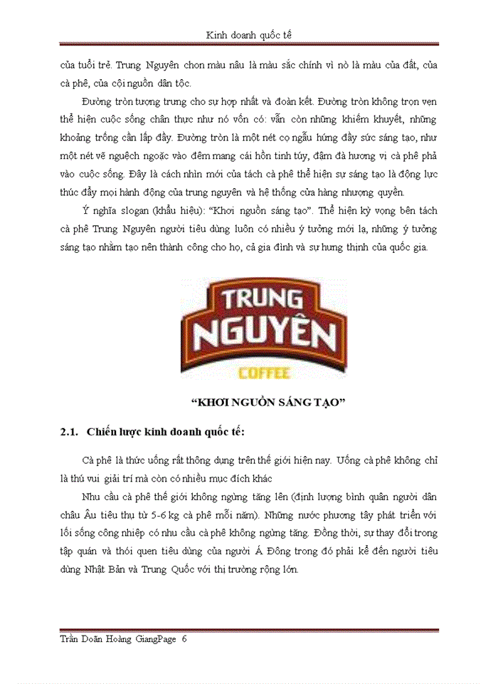 image for page Chiến lược kinh doanh quốc tế của cà phê trung nguyên