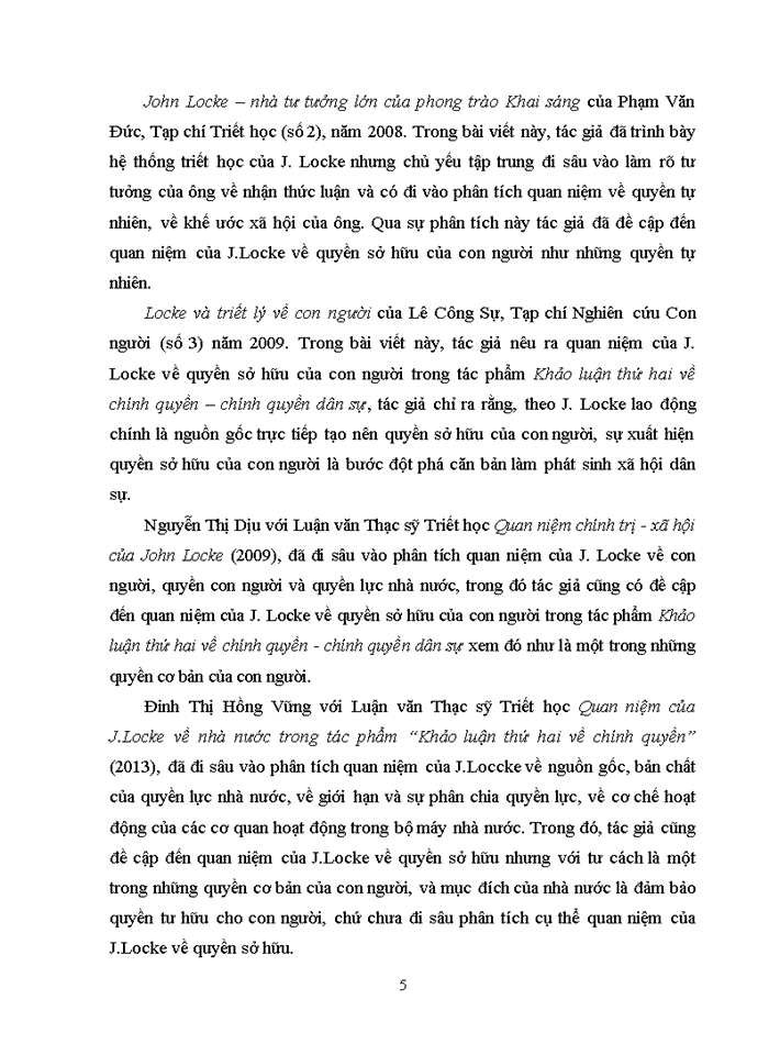 Quan niệm của j Locke về quyền sở hữu trong khảo luận thứ hai về chính quyền và ý nghĩa của nó ở việt nam hiện nay
