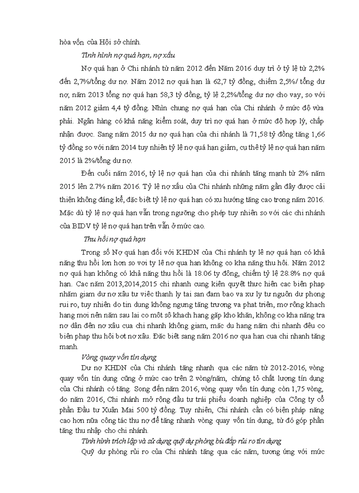 image for page Nâng cao chất lượng tín dụng đối với khách hàng doanh nghiệp tại ngân hàng Thương mại Cổ phần đầu tư và phát triển việt nam chi nhánh hà tây