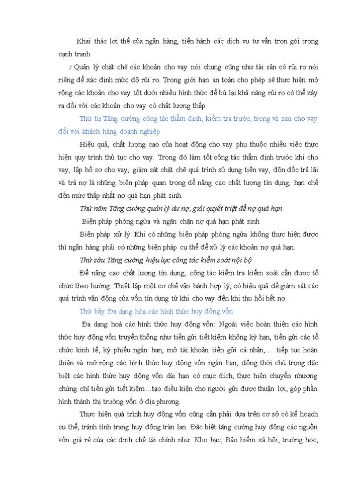 image for page Nâng cao chất lượng tín dụng đối với khách hàng doanh nghiệp tại ngân hàng Thương mại Cổ phần đầu tư và phát triển việt nam chi nhánh hà tây