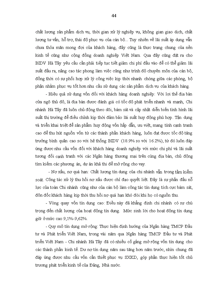 image for page Nâng cao chất lượng tín dụng đối với khách hàng doanh nghiệp tại ngân hàng Thương mại Cổ phần đầu tư và phát triển việt nam chi nhánh hà tây