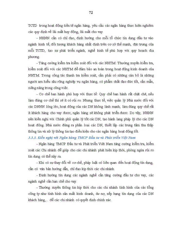 image for page Nâng cao chất lượng tín dụng đối với khách hàng doanh nghiệp tại ngân hàng Thương mại Cổ phần đầu tư và phát triển việt nam chi nhánh hà tây