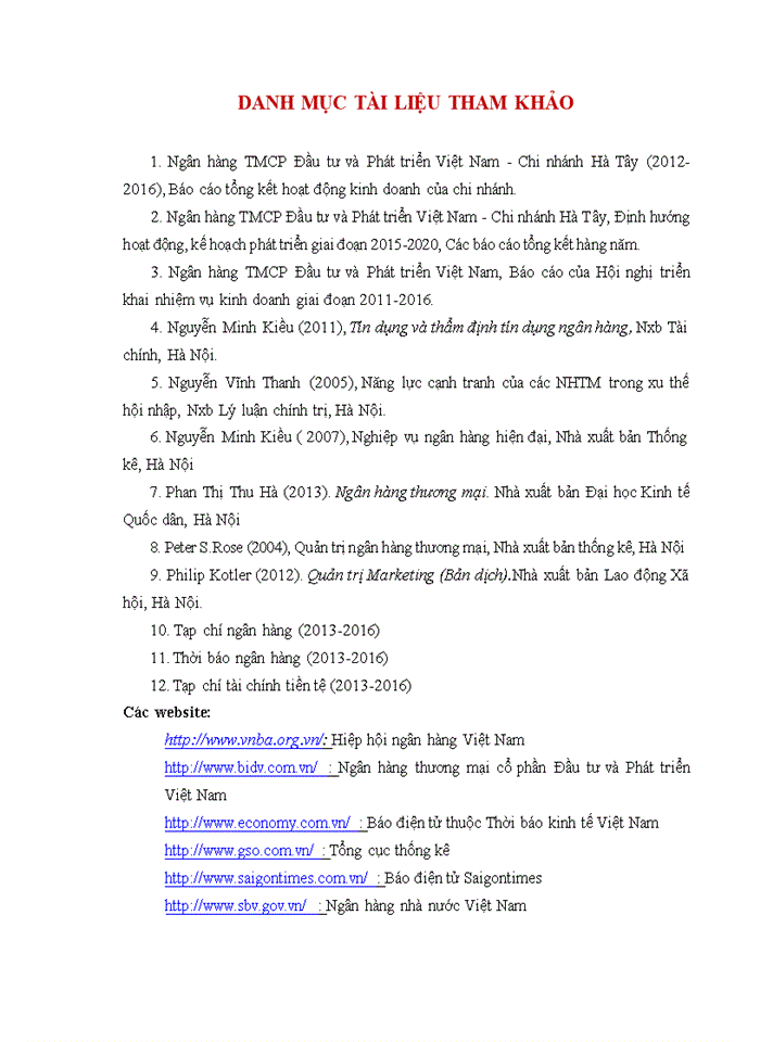 image for page Nâng cao chất lượng tín dụng đối với khách hàng doanh nghiệp tại ngân hàng Thương mại Cổ phần đầu tư và phát triển việt nam chi nhánh hà tây