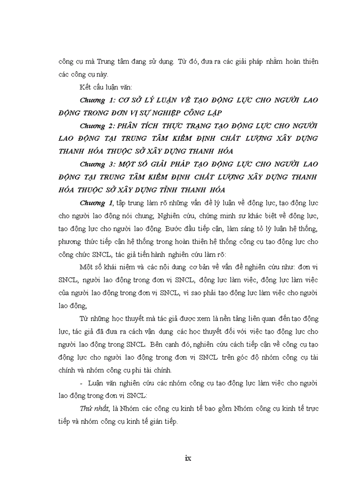 image for page Tạo động lực cho người lao động tại Trung tâm kiểm định chất lượng xây dựng Thanh Hóa thuộc Sở xây dựng Tỉnh Thanh Hóa