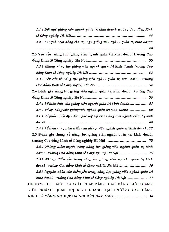 Ths NĂNG LỰC GIẢNG VIÊN NGÀNH QUẢN TRỊ KINH DOANH TRƯỜNG CAO ĐẲNG KINH TẾ CÔNG NGHIỆP HÀ NỘI