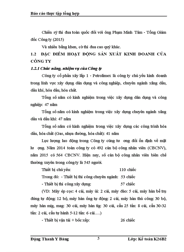 image for page Tổng quan về đặc điểm kinh tế - kỹ thuật và tổ chức bộ máy quản lí hoạt động sản xuất kinh doanh của Công ty cổ phần xây lắp 1 - Petrolimex