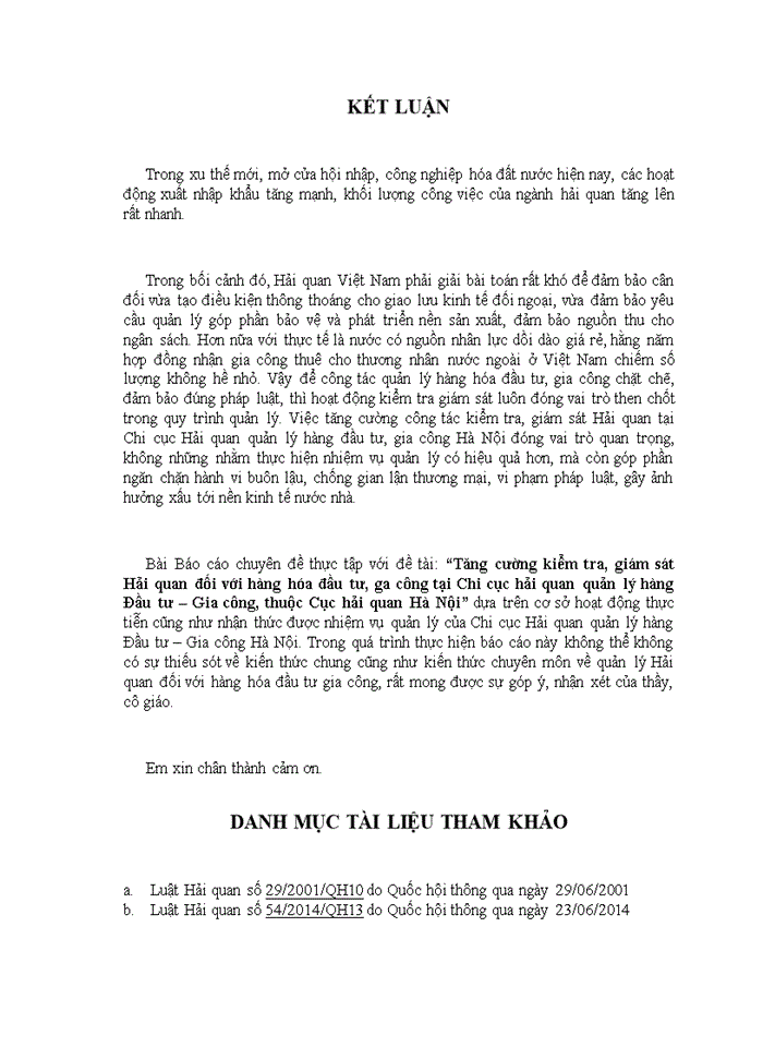 image for page Tăng cường kiểm tra giám sát Hải quan đối với hàng hóa đầu tư ga công tại Chi cục hải quan quản lý hàng Đầu tư Gia công thuộc Cục hải quan Hà Nội